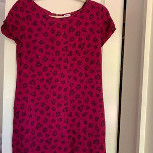 Splendid Red/Burgundy Cheetah Print Shift Dress